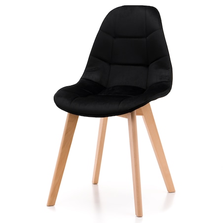 Krzesło tapicerowane skandynawskie welur VEGAS czarny
