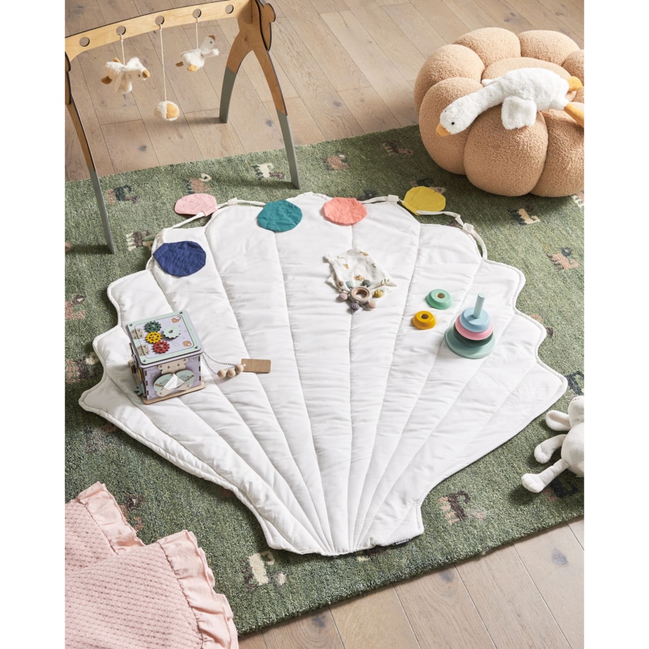 Mata do zabawy muszla 110 x 110 cm biała KADMEA