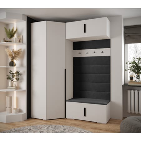 Garderoba do przedpokoju INOVA 1 Z21 biały+czarny+manila18