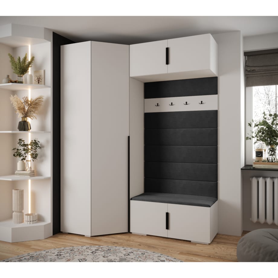 Garderoba do przedpokoju INOVA 1 Z21 biały+czarny+manila18