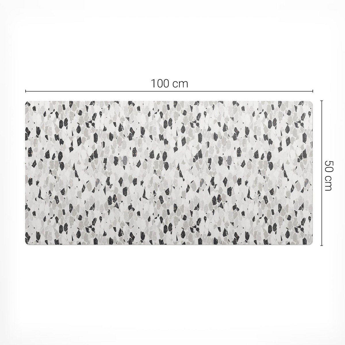 Czarno-Biała mata na biurko Mozaika terrazzo, 100x50 cm