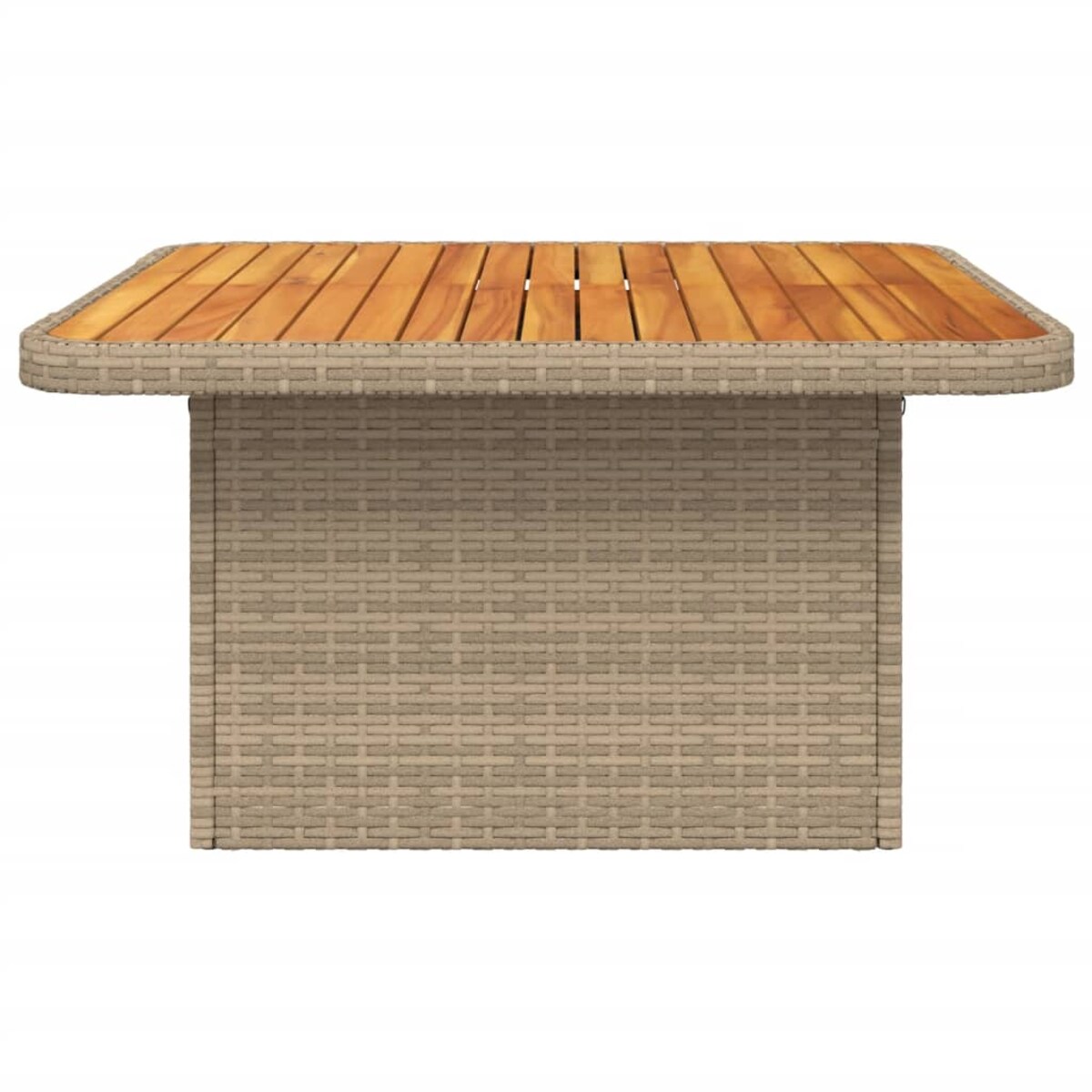 vidaXL Stół ogrodowy, beżowy, 80x80x71 cm, polirattan i akacja
