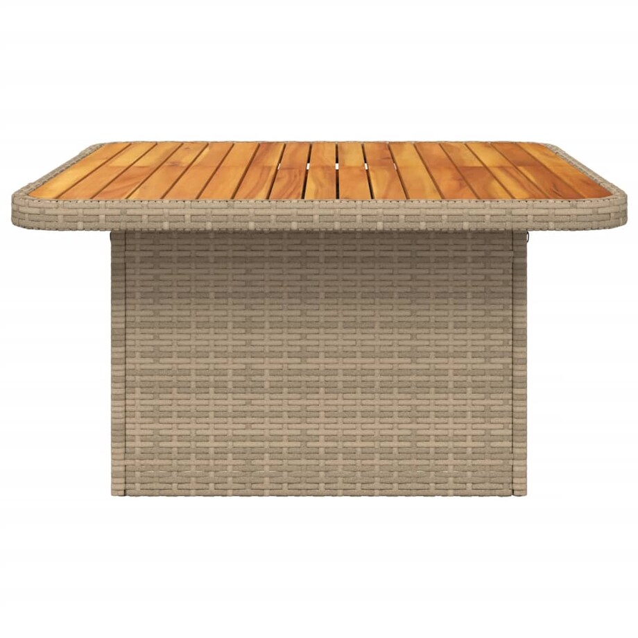 vidaXL Stół ogrodowy, beżowy, 80x80x71 cm, polirattan i akacja