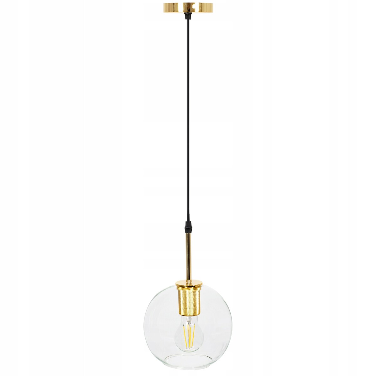 Lampa Wisząca Szklana Kula Złota Nowoczesna