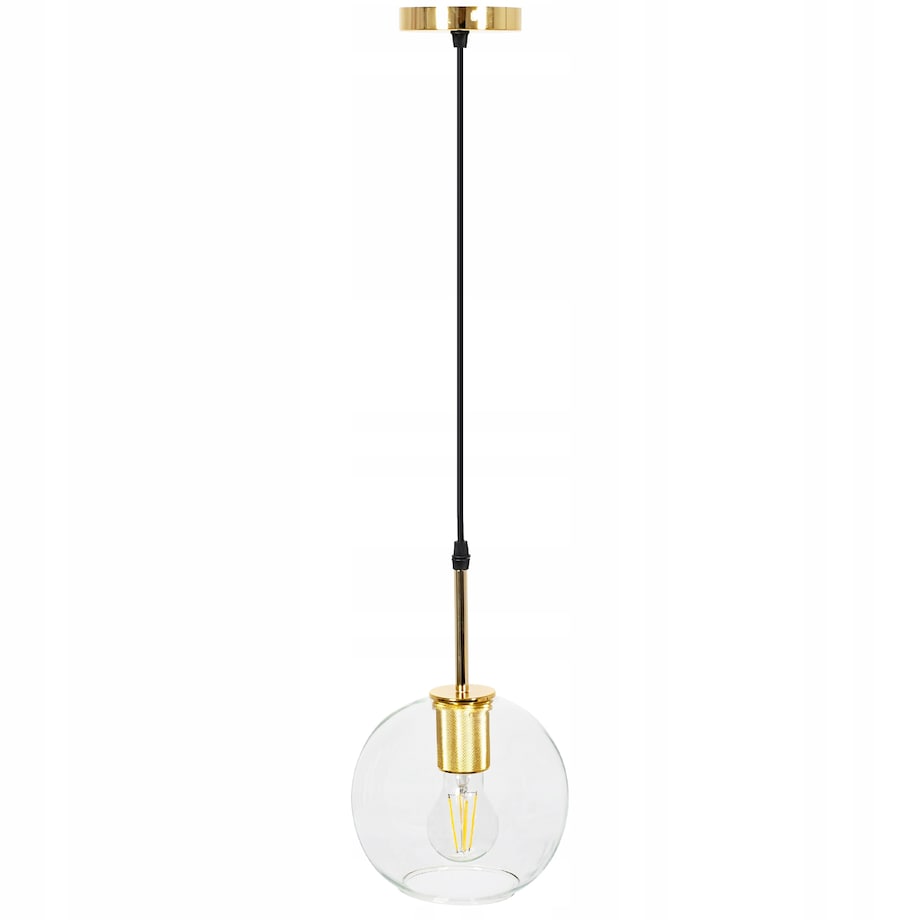 Lampa Wisząca Szklana Kula Złota Nowoczesna