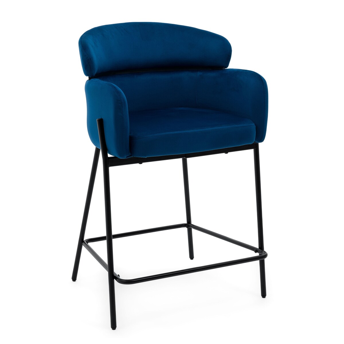 Hoker tapicerowany welurowy do salonu BOLZANO granatowy