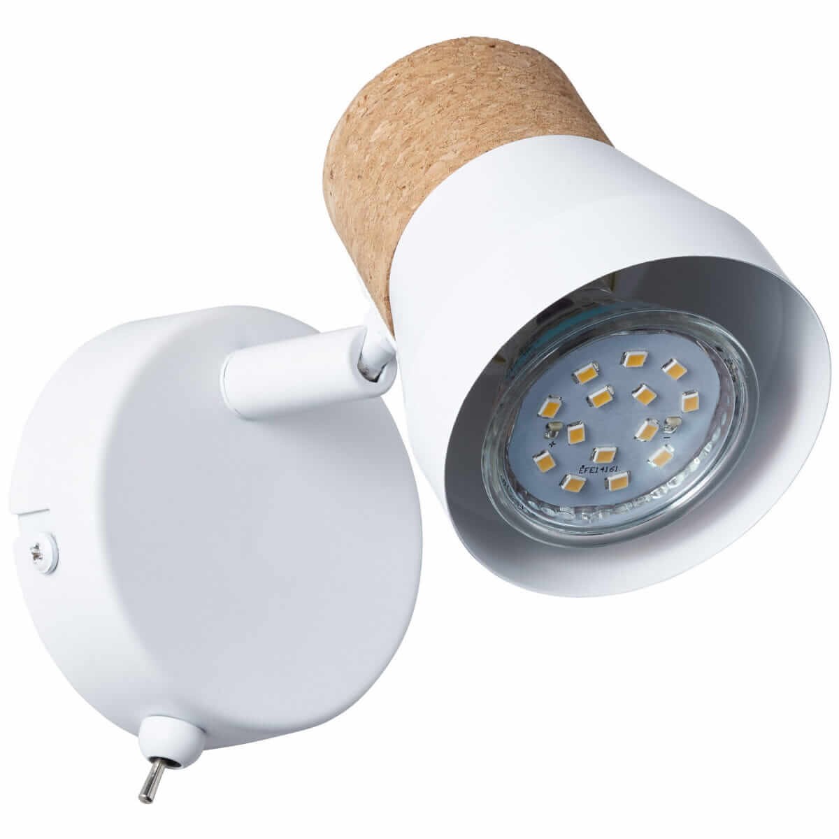 Metalowa lampa ścienna Moka 75711/75 Brilliant korek biała