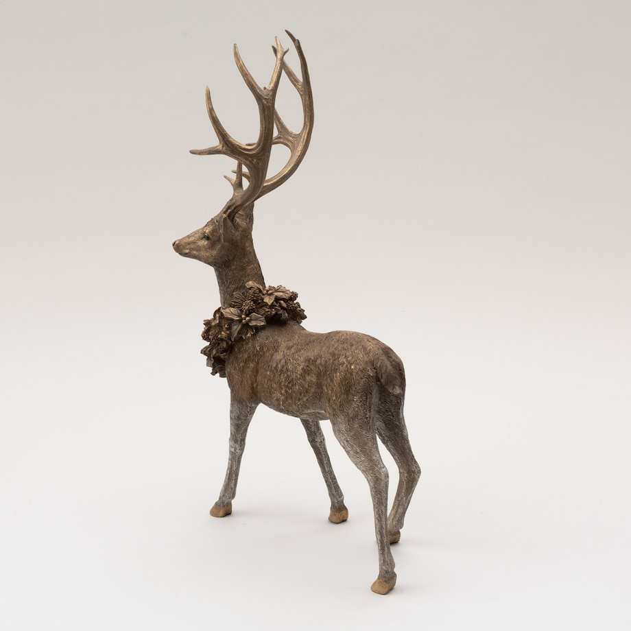 Figurka Noble Stag 72 cm boże narodzenie, święta, świąteczne, brązowy, 45x29x72 cm