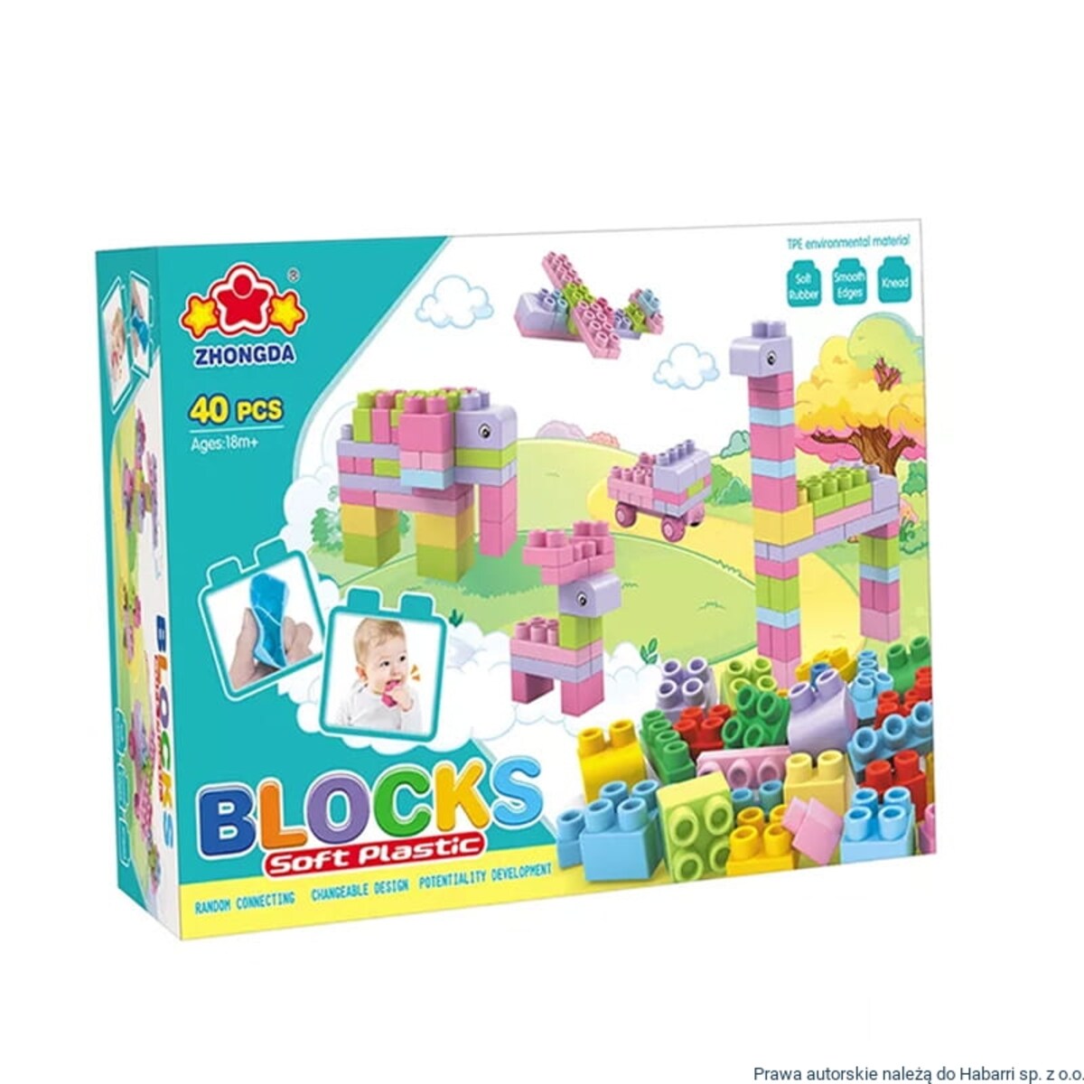 SOFT blocks - miękkie klocki konstrukcyjne 40 elementów 66622