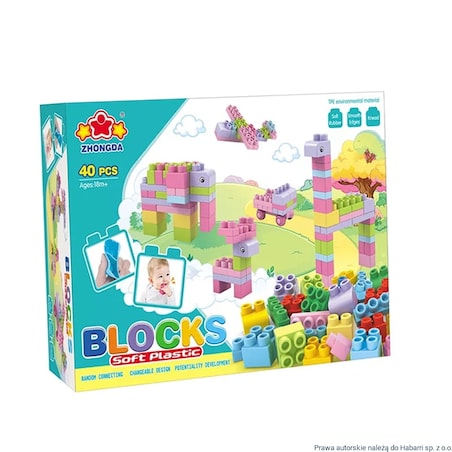 SOFT blocks - miękkie klocki konstrukcyjne 40 elementów 66622