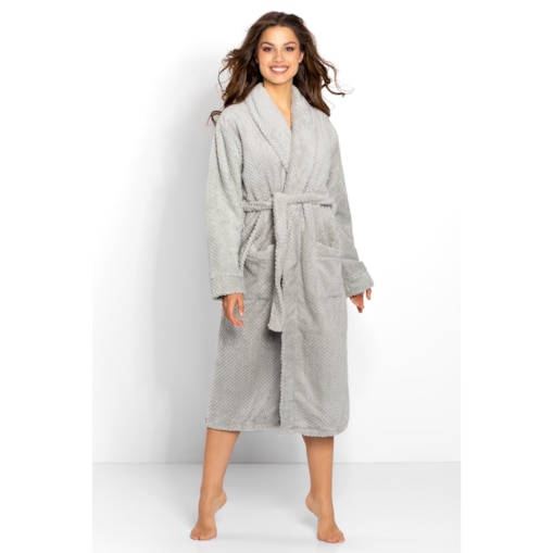 Szlafrok Lauren Long Grey, S