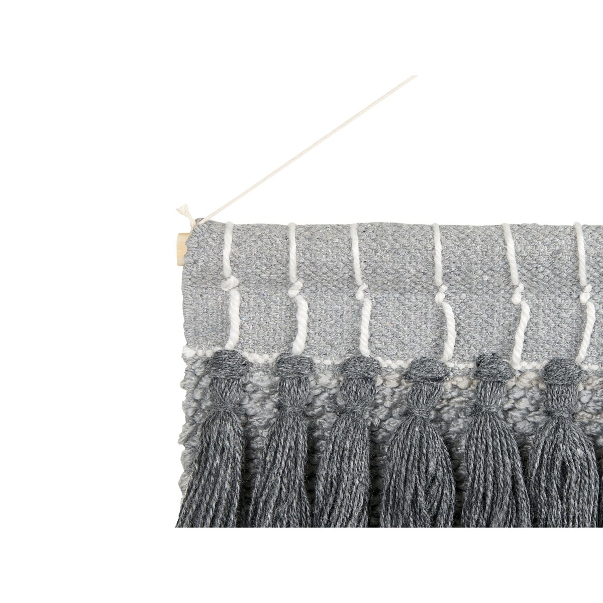Dekoracja ścienna z frędzlami szara JIWA