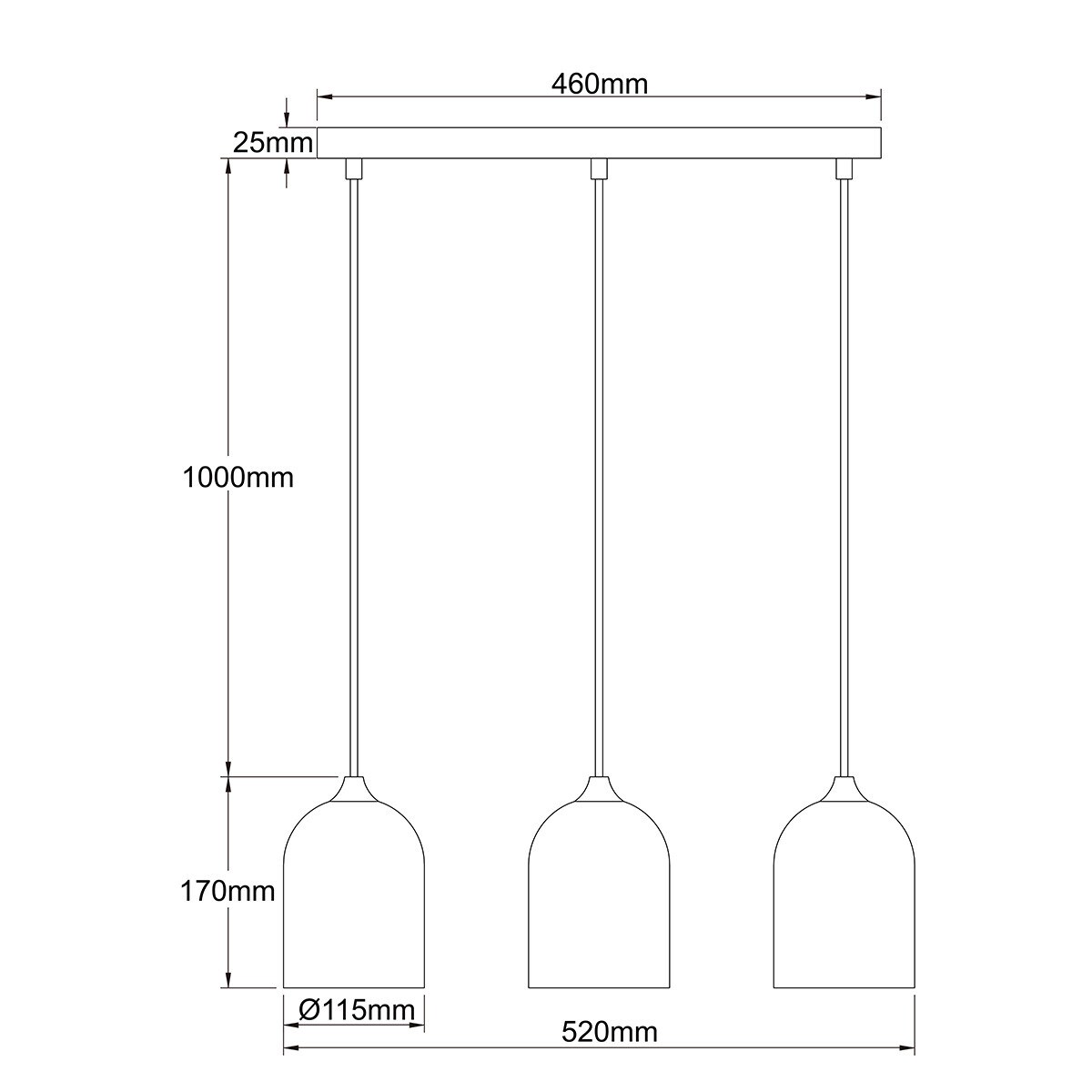 Lampa wisząca Light Prestige Nilo złoty 3 x GU10 1 szt.