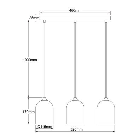 Lampa wisząca Light Prestige Nilo złoty 3 x GU10 1 szt.