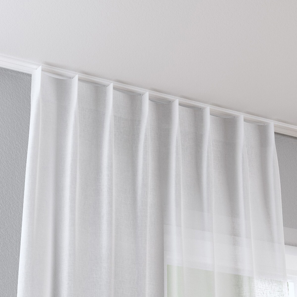 Zasłona na haczykach flex pojedynczych 130x260 prześwitujący biały