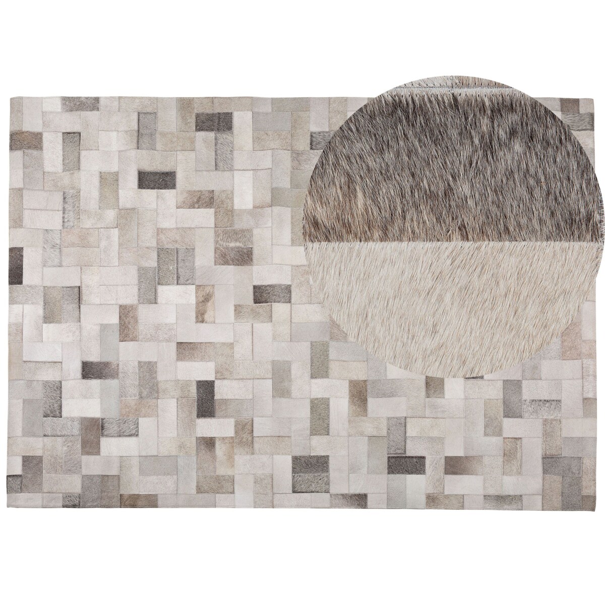 Dywan skórzany 160 x 230 cm szaro-beżowy KORFEZ