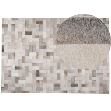 Dywan skórzany 160 x 230 cm szaro-beżowy KORFEZ