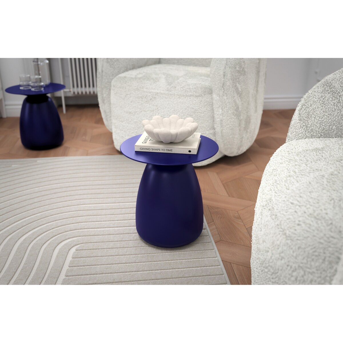 Stolik drewniany różne kolory Baobab 34, kolor granat szlachetny