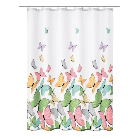 Kleine Wolke Butterflies Tekstylna Zasłona prysznicowa Multicolor 240x180 cm