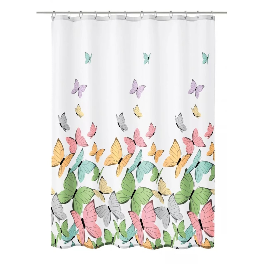 Kleine Wolke Butterflies Tekstylna Zasłona prysznicowa Multicolor 240x180 cm
