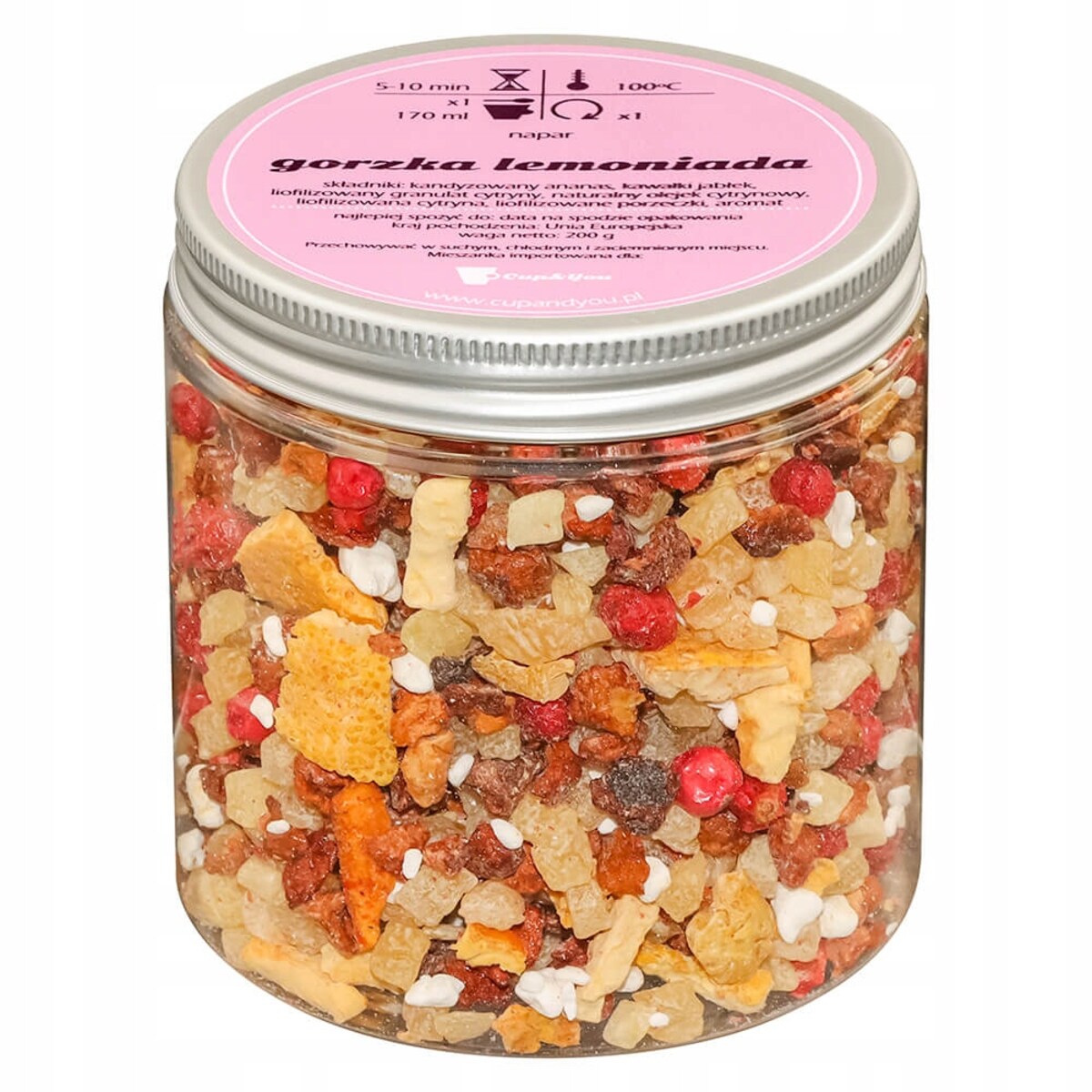 Herbata owocowa GORZKA LEMONIADA o lekko kwaśnym smaku lemoniady PREMIUM - herbata liściasta sypana mieszanka napar susz - gotowa na prezent upominek