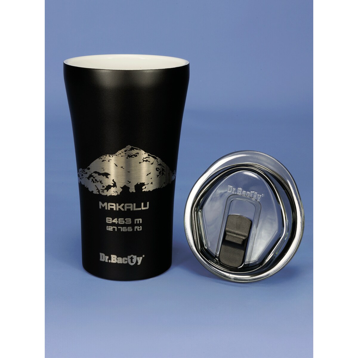 Kubek termiczny na kawę Dr.Bacty Apollo 2.0 - 360 ml - Makalu - Black Matt