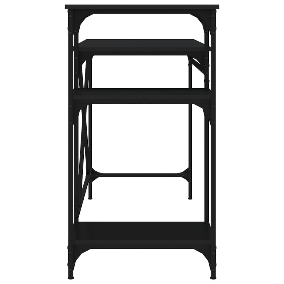 vidaXL Biurko z półkami, czarne, 105x50x90 cm, materiał drewnopochodny