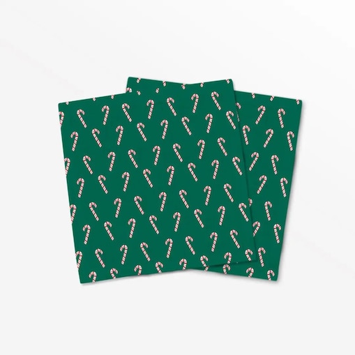 Serwetki świąteczne - Laski świąteczne - zieleń (2szt.)