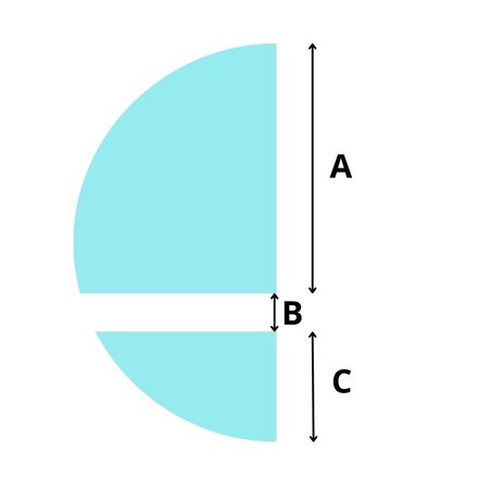 Lustro półokrągłe w dwóch częściach - DOPPIO