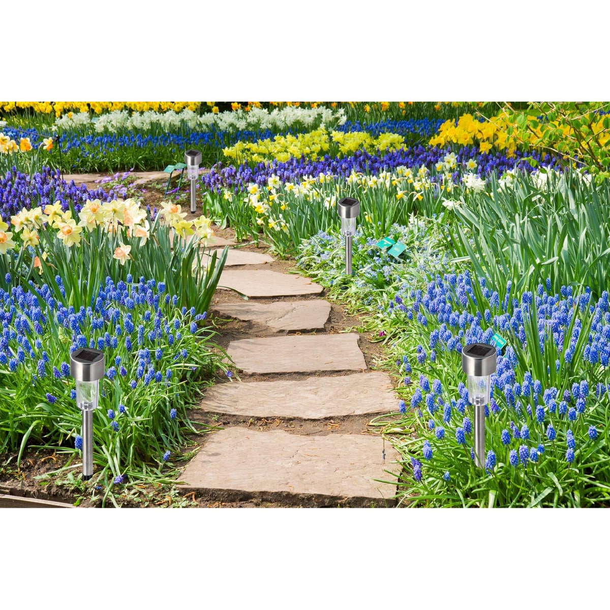 10 X Lampa Lampki Solarne Słupek Inox Ogrodowe