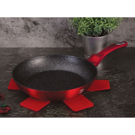 Patelnia marmurowa 28 cm czerwona Berlinger Haus BH-1253