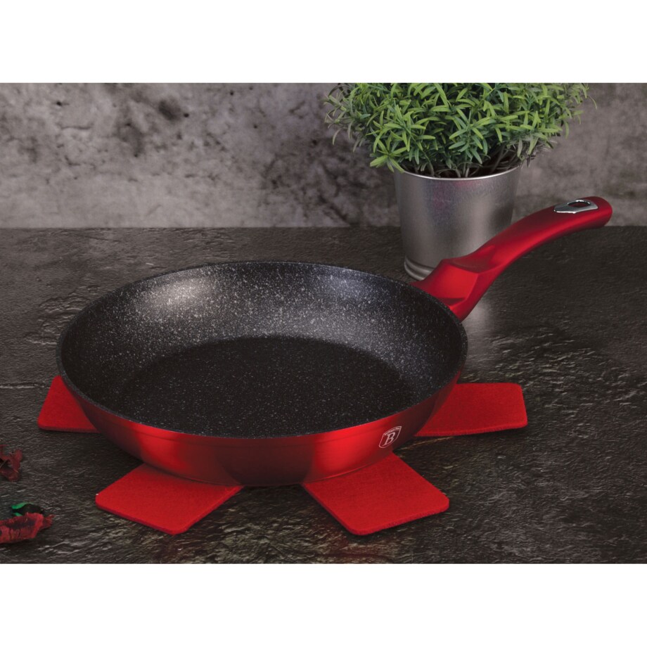 Patelnia marmurowa 28 cm czerwona Berlinger Haus BH-1253