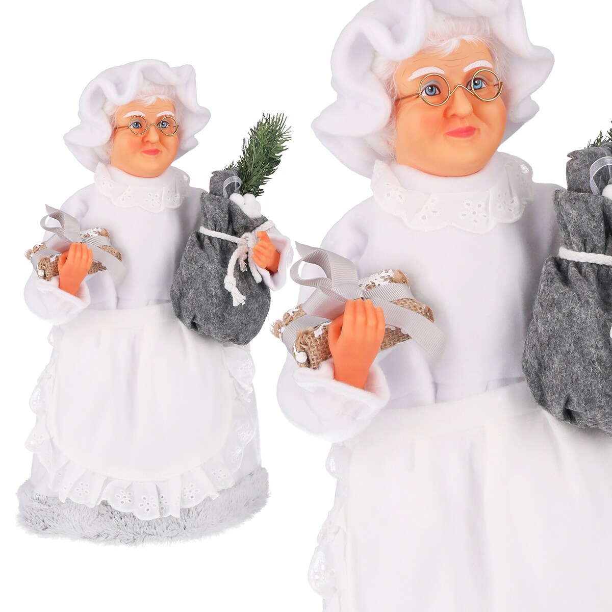 ŚWIĘTY MIKOŁAJ Pani Mikołajowa świąteczny FIGURKA skandynawski JUMI