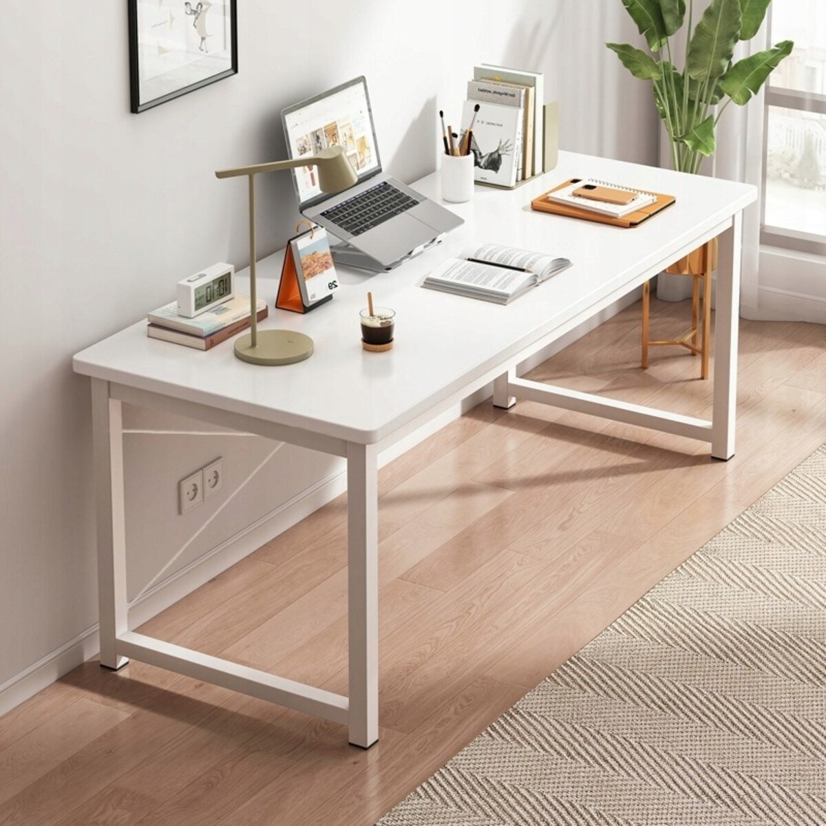 Biurko komputerowe stolik białe młodzieżowe szkolne industrialne 120 cm