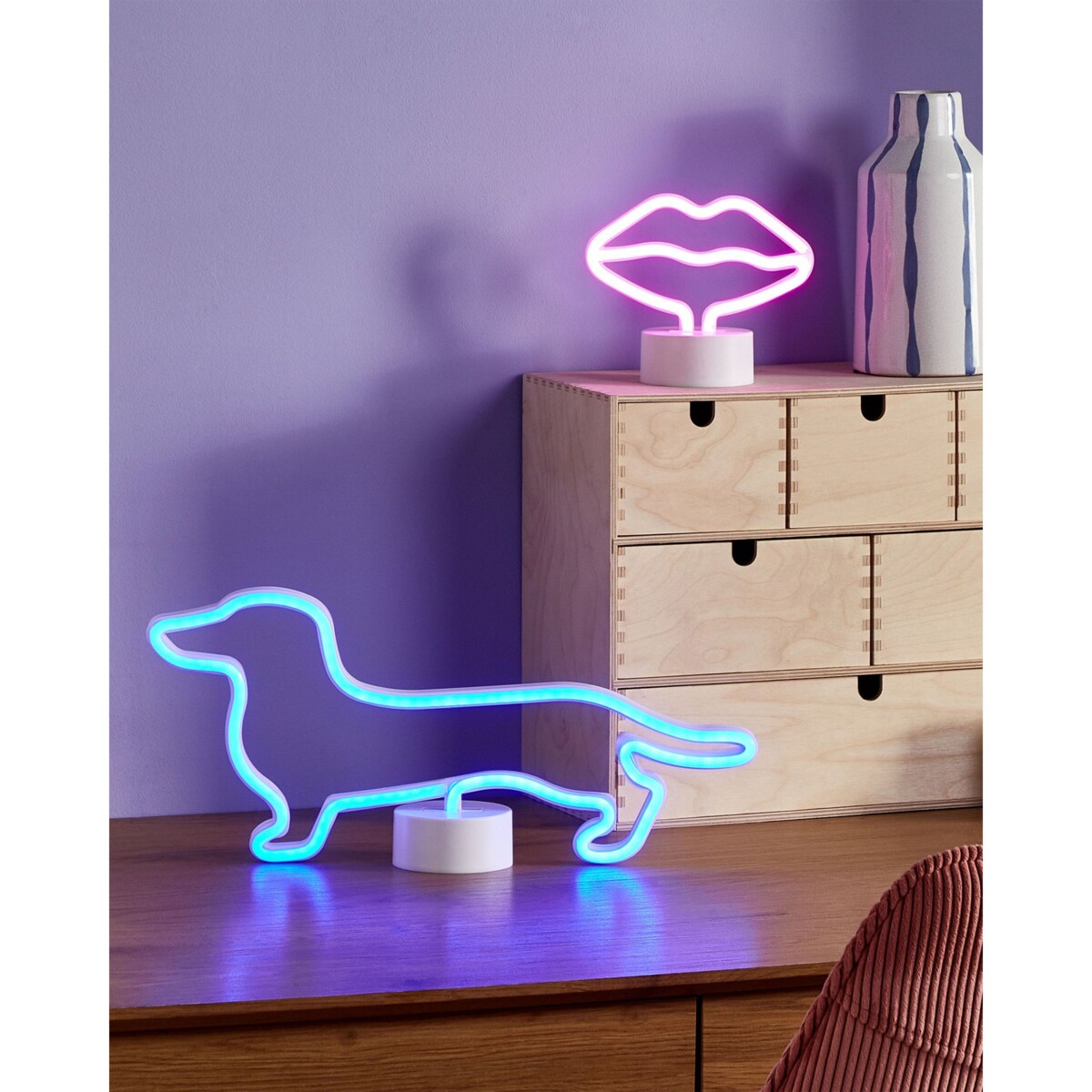 Neon LED Pies FRANCIS Niebieski