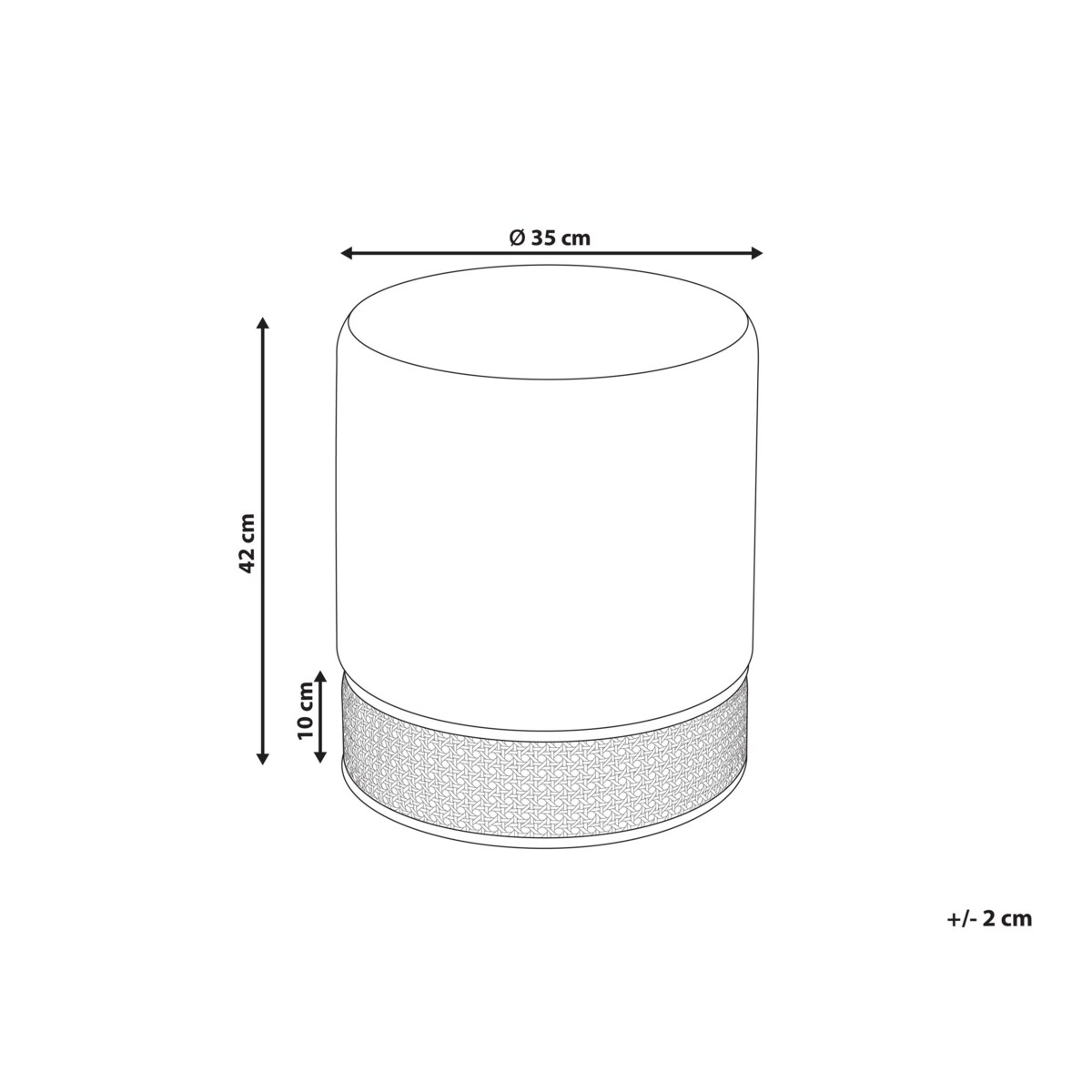 Puf welurowy ⌀ 35 cm kremowy YANKTON