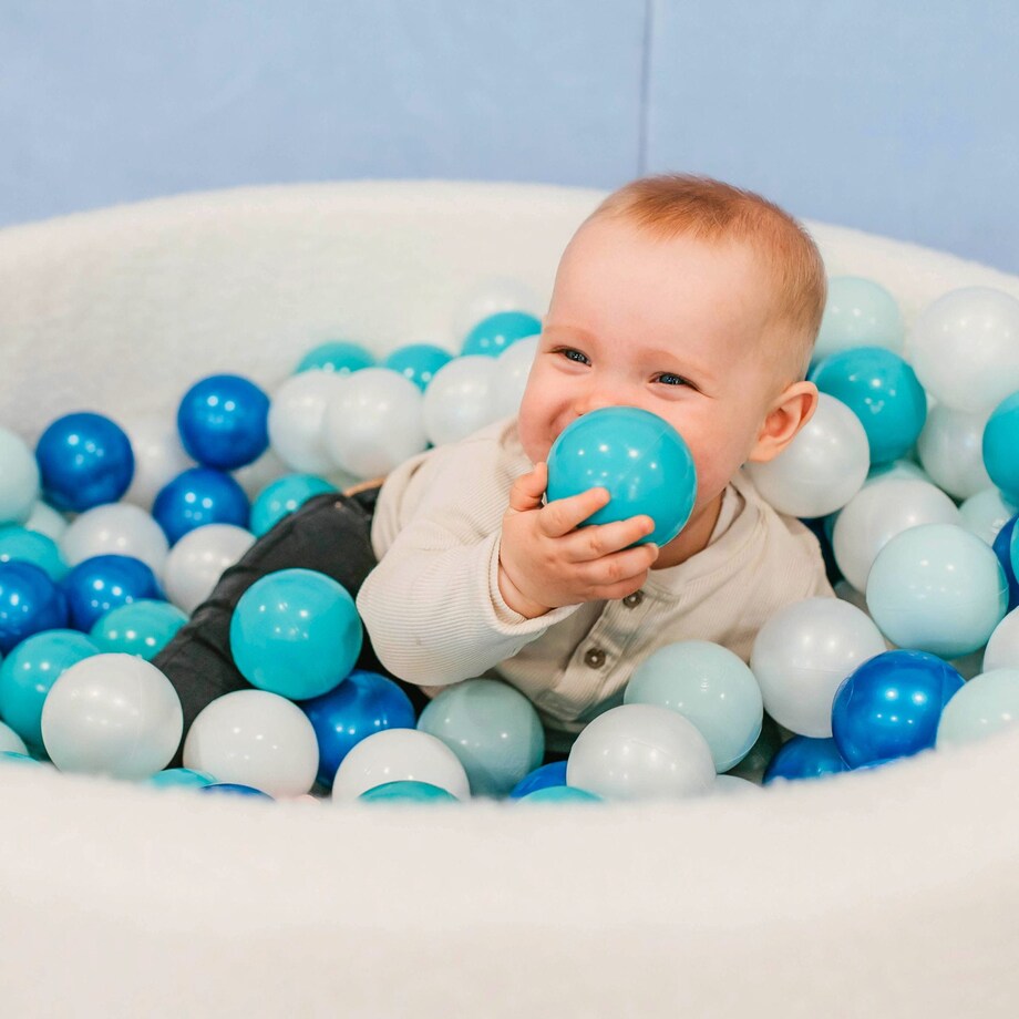 Zestaw Plastikowych Piłeczek 7cm dla Dzieci, Kulki do Basenu 200szt.: Pastelowe Róże/Jasnoróżowe/Miętowe/Niebieskie