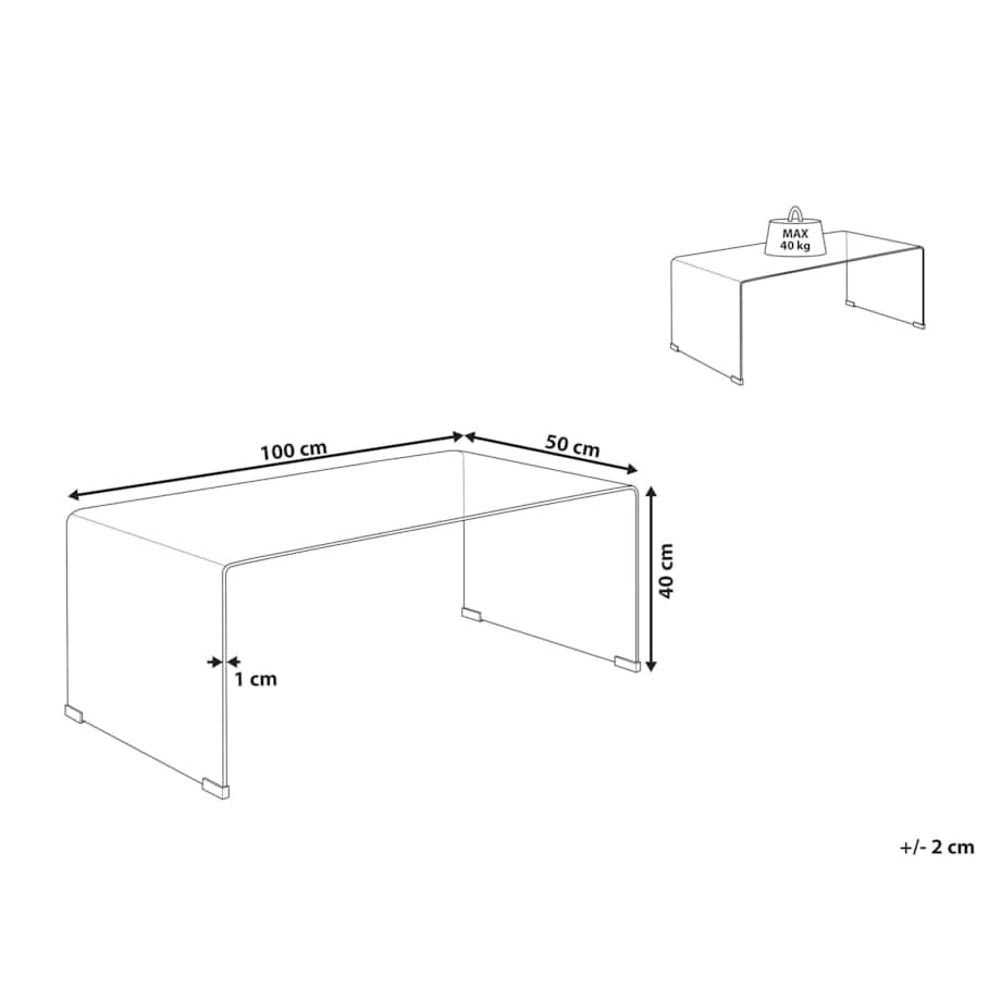 Stolik kawowy KENDALL Szkło hartowane Brązowy