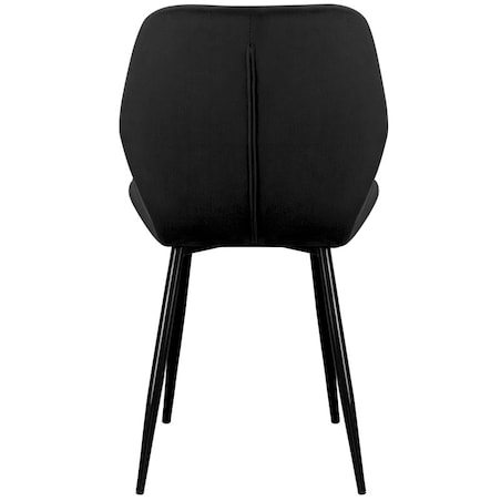 Krzesło tapicerowane czarne welurowe pikowane do salonu jadalni velvet
