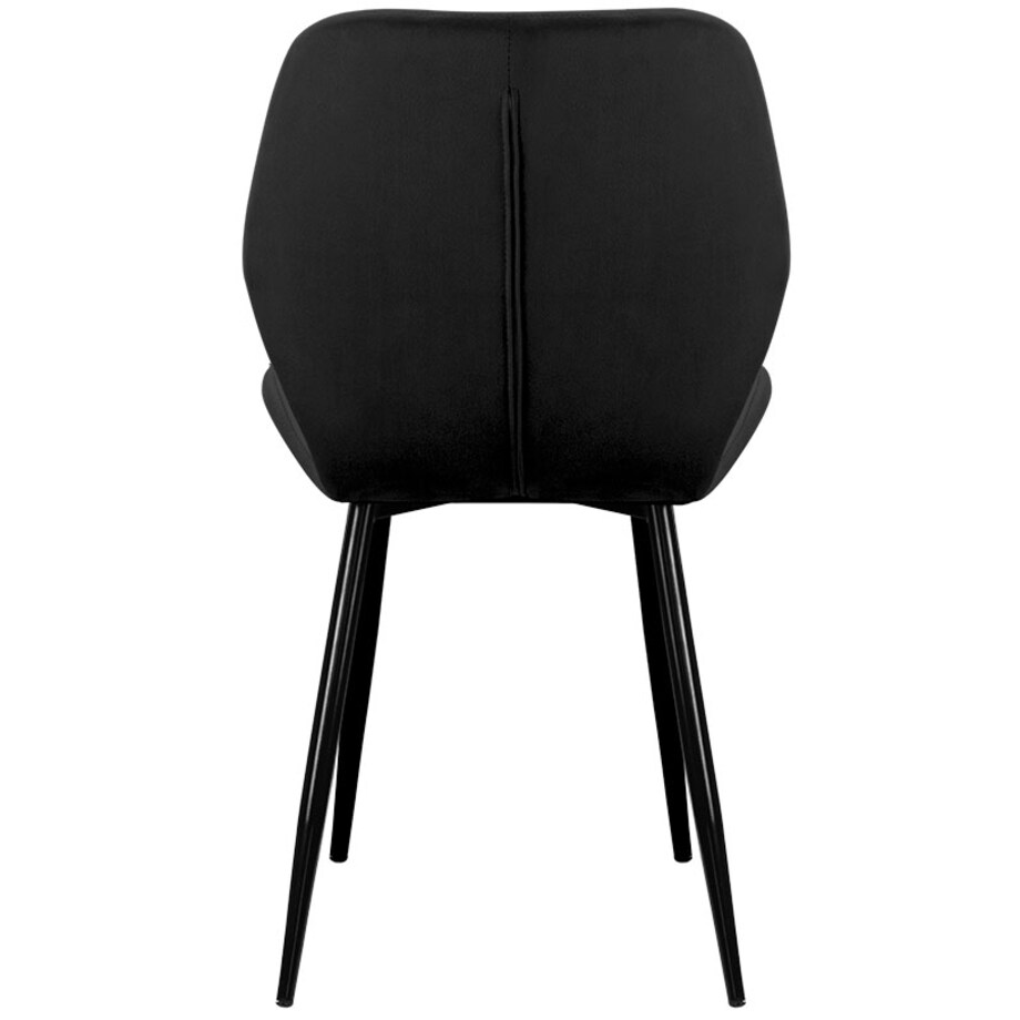 Krzesło tapicerowane czarne welurowe pikowane do salonu jadalni velvet