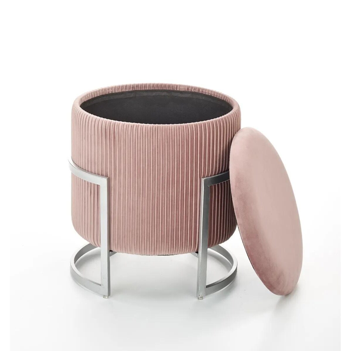 Pufa CRICKET VELVET jasnoróżowa