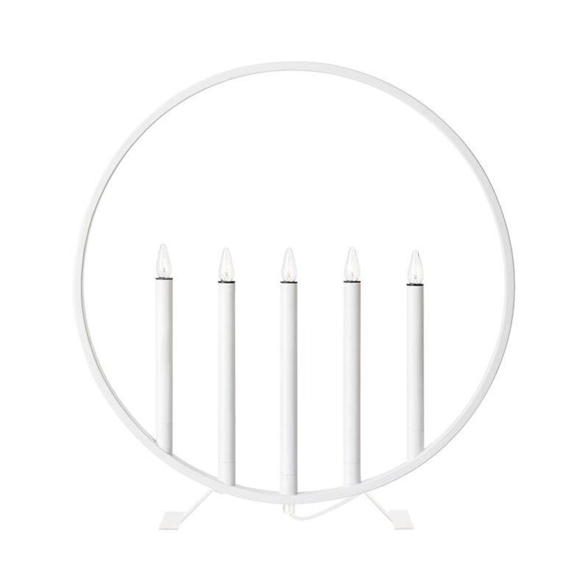 Świecznik stołowy biały Surround okrągły ring candle biały