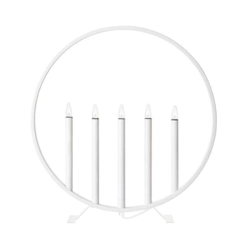 Świecznik stołowy biały Surround okrągły ring candle biały