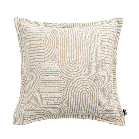 Poszewka Mona na poduszkę 45x45 beżowe łuki na kremowym tle