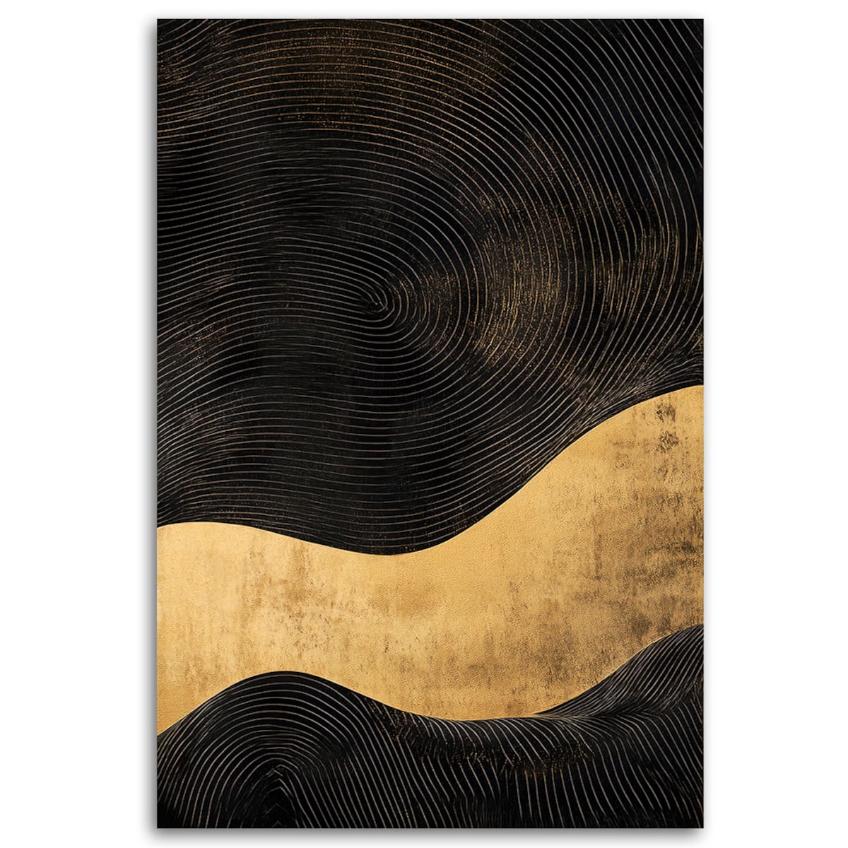 Feeby Obraz na płótnie, Abstrakcja Złota Fala Glamour 80x120
