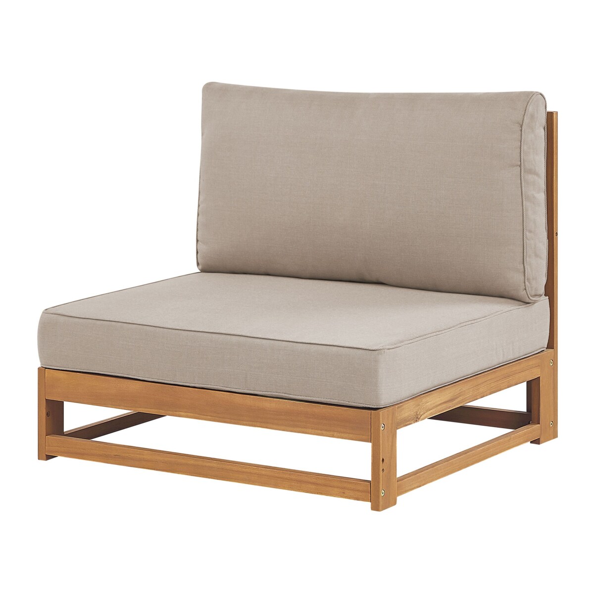 Narożnik ogrodowy ze stolikiem dla 4 osób TIMOR Lewostronny Modułowy Certyfikowane drewno akacjowe Jasnobrązowy