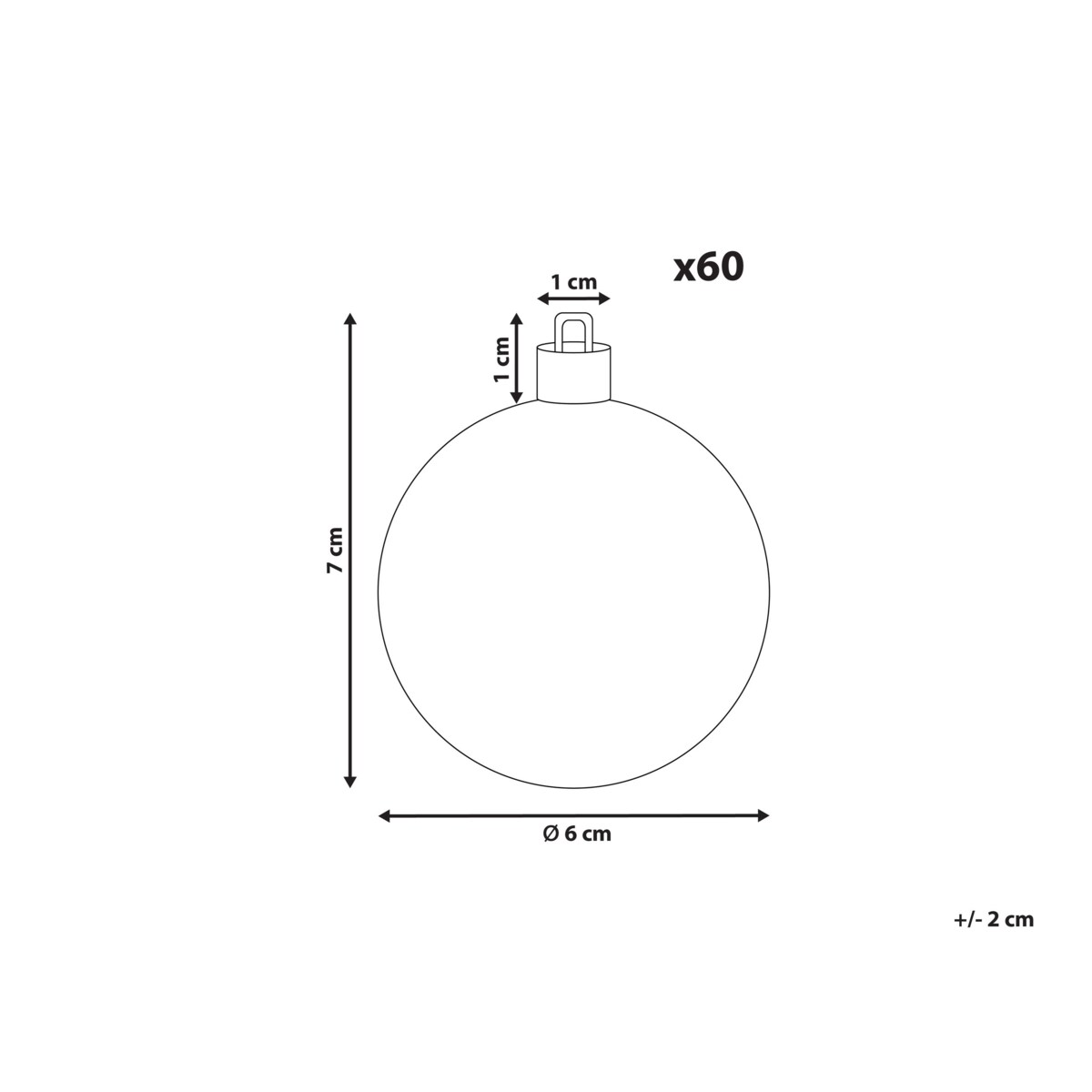 Zestaw 60 bombek ISOJARVI Brązowy