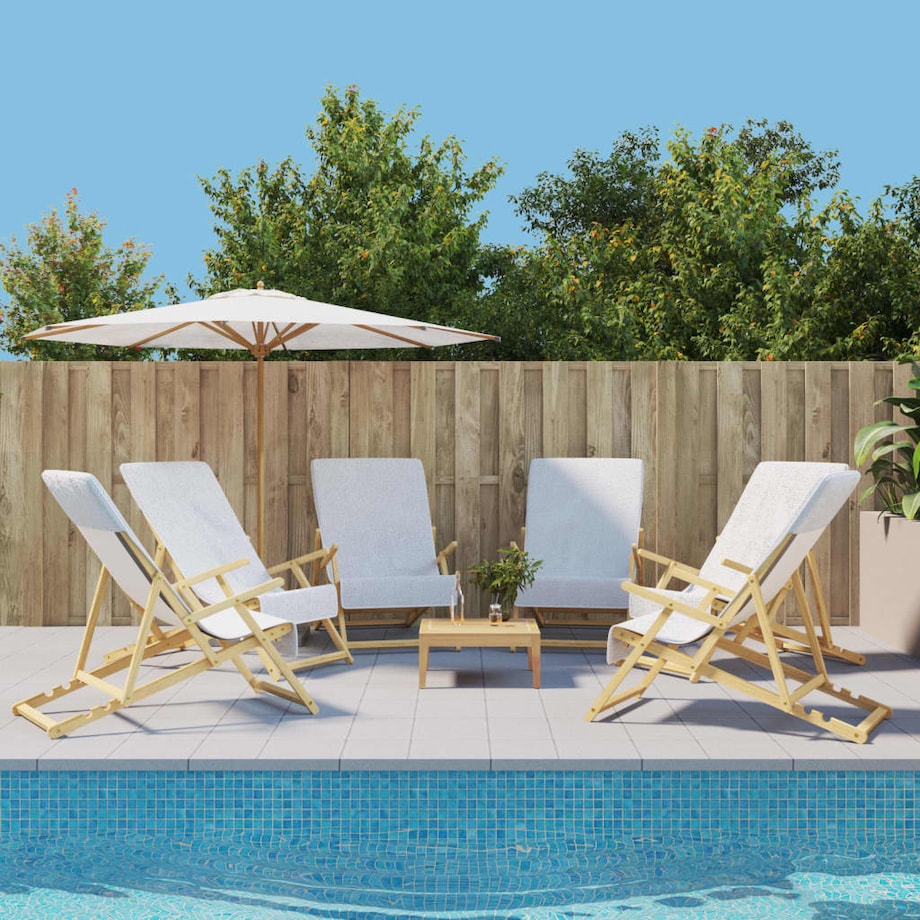 vidaXL Ręczniki plażowe, 6 szt., białe, 60x135 cm, tkanina, 400 g/m²