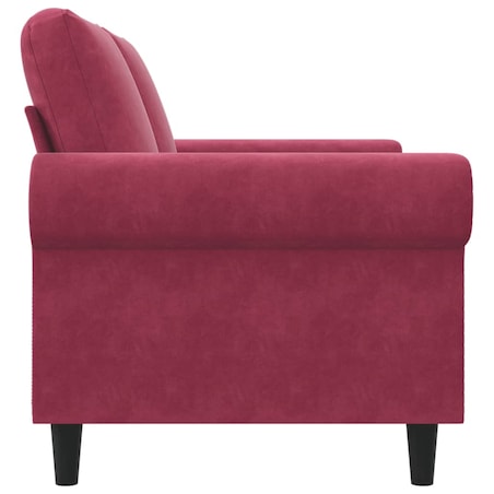 vidaXL Sofa 2-osobowa, winna czerwień, 120 cm, tapicerowana aksamitem