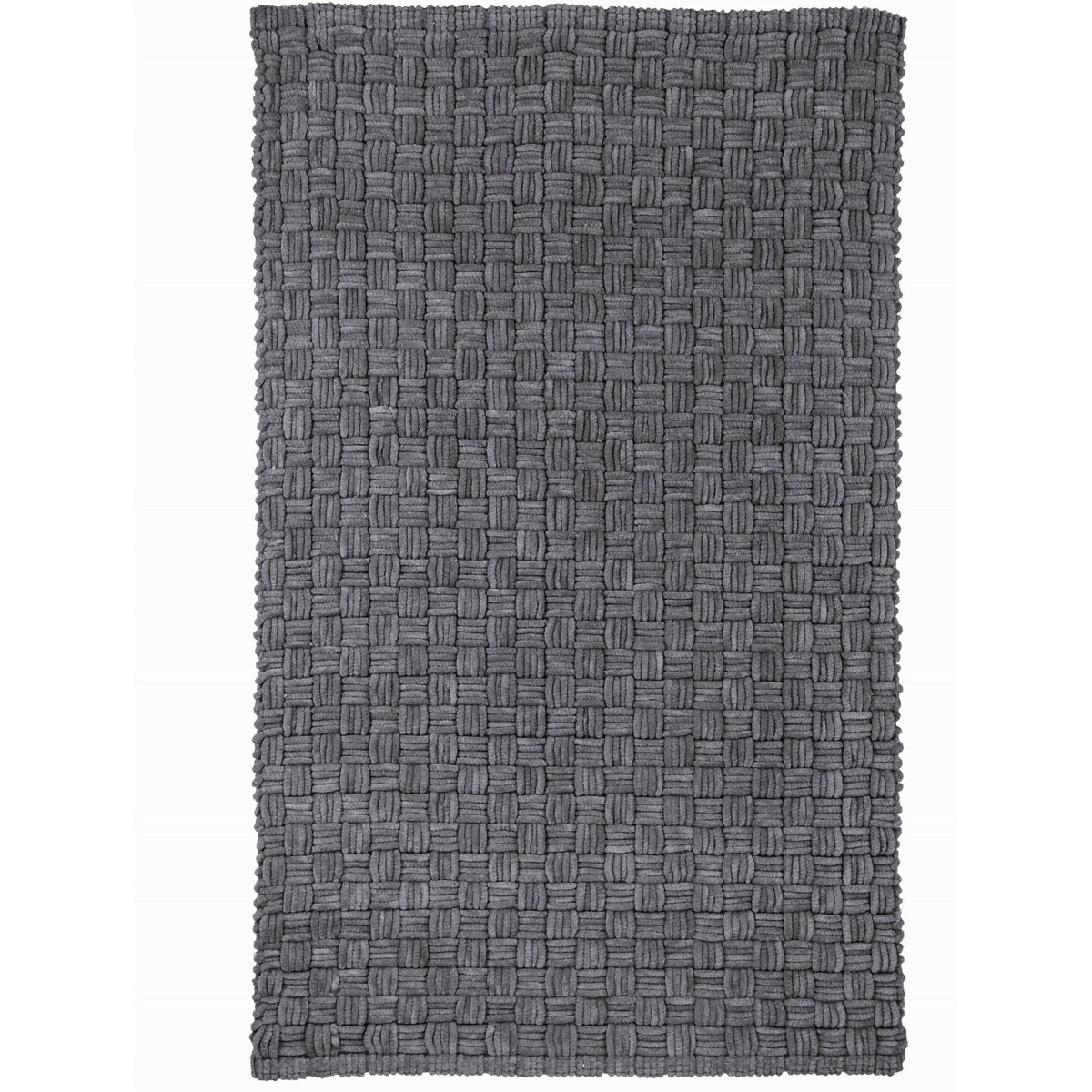 Kleine Wolke Matino ręcznie tkany dywanik łazienkowy 60x100 cm szary nić szenilowa